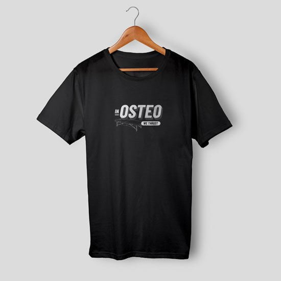 T-shirt Noir Ostéo 100% coton Bio